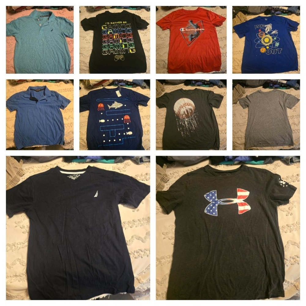 10 Shirts: Boys 10/12 Summer Shirt Bundle - Pack of Casual Tops